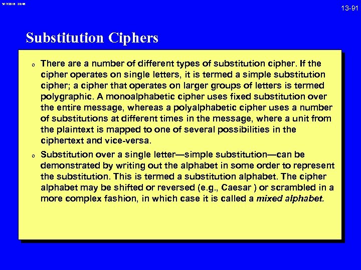 3/17/2018 20: 46 Substitution Ciphers 0 There a number of different types of substitution