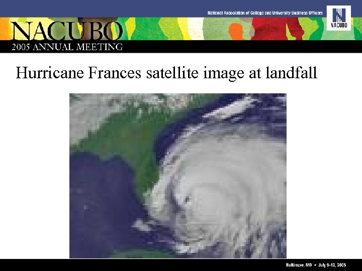 Hurricane Frances satellite image at landfall 