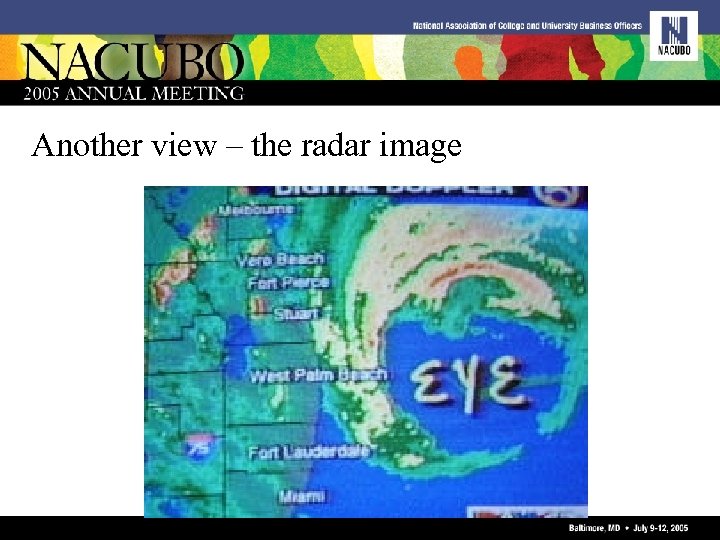 Another view – the radar image 