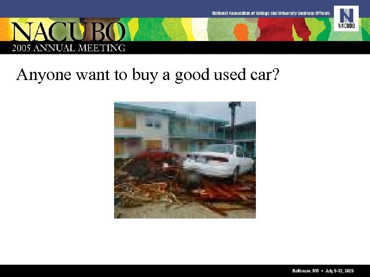 Anyone want to buy a good used car? 