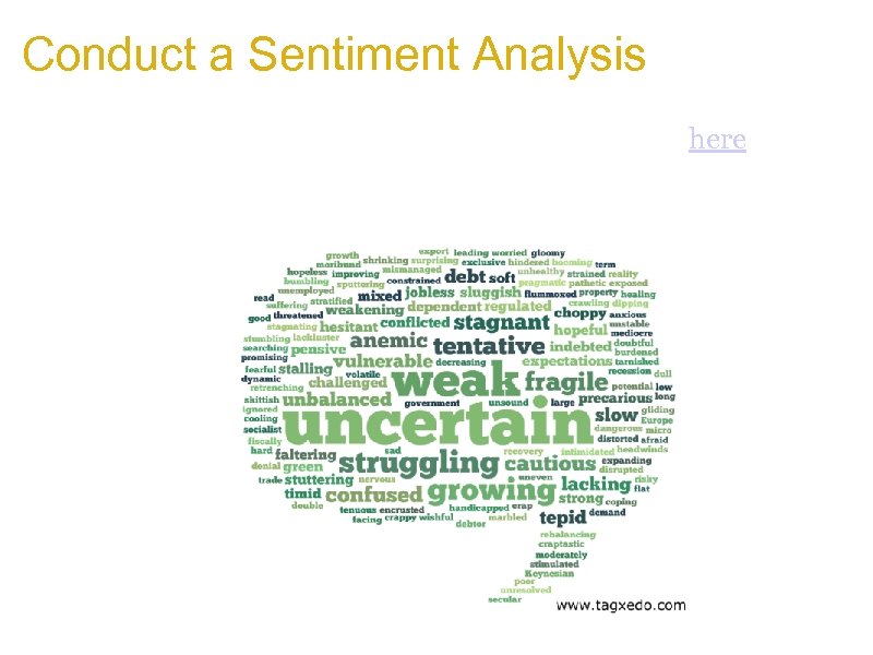 Conduct a Sentiment Analysis a. Kauffman Foundation asked a group of (~40) bloggers to