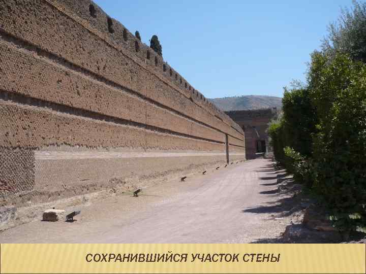 СОХРАНИВШИЙСЯ УЧАСТОК СТЕНЫ 