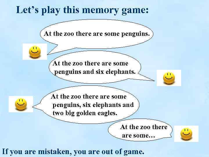 Let’s play this memory game: At the zoo there are some penguins and six