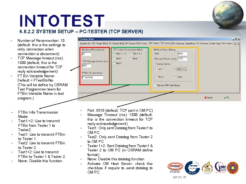 6. 8. 2. 2 SYSTEM SETUP – PC-TESTER (TCP SERVER) - - Number of