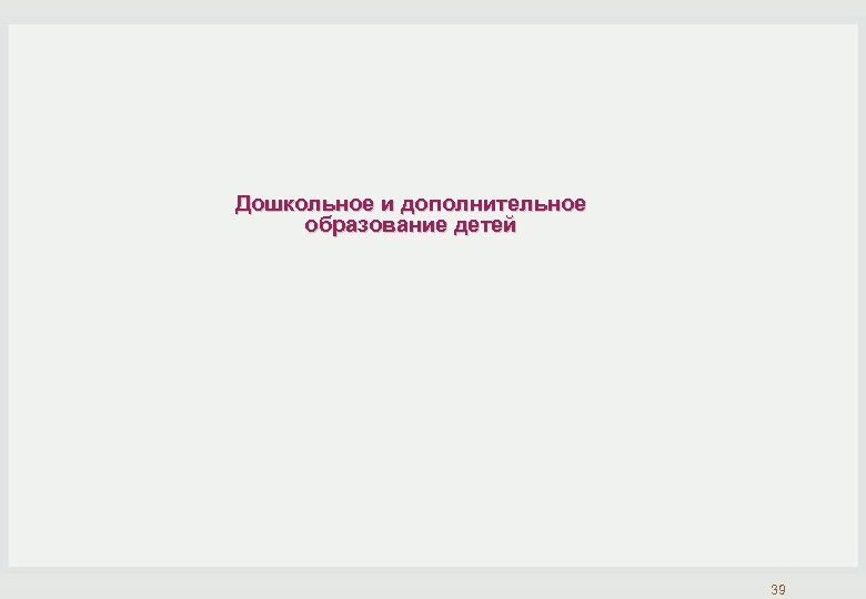 Дошкольное и дополнительное образование детей 39 