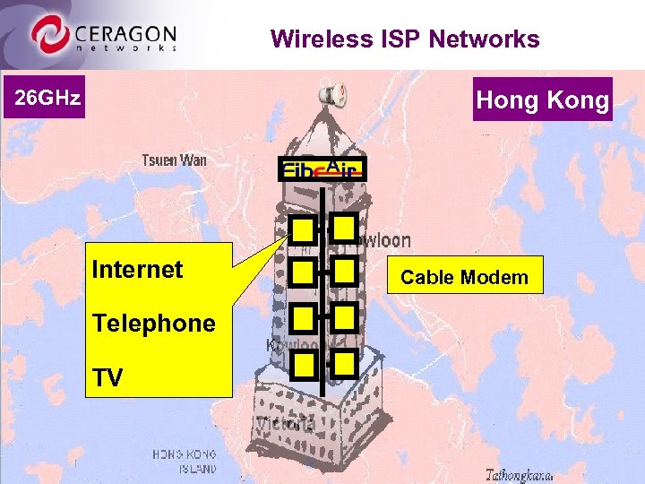 Wireless ISP Networks 26 GHz Hong Kong Internet Telephone TV Cable Modem 