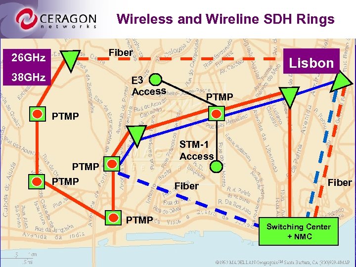 Wireless and Wireline SDH Rings Fiber 26 GHz 38 GHz Lisbon E 3 Access
