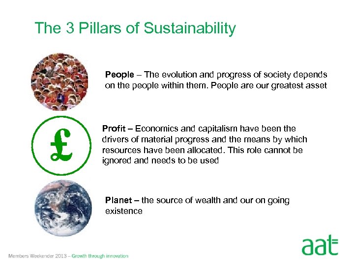 The 3 Pillars of Sustainability People – The evolution and progress of society depends