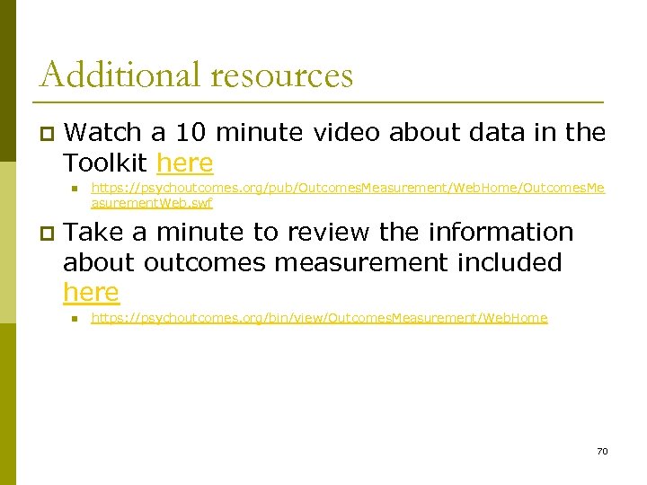 Additional resources p Watch a 10 minute video about data in the Toolkit here