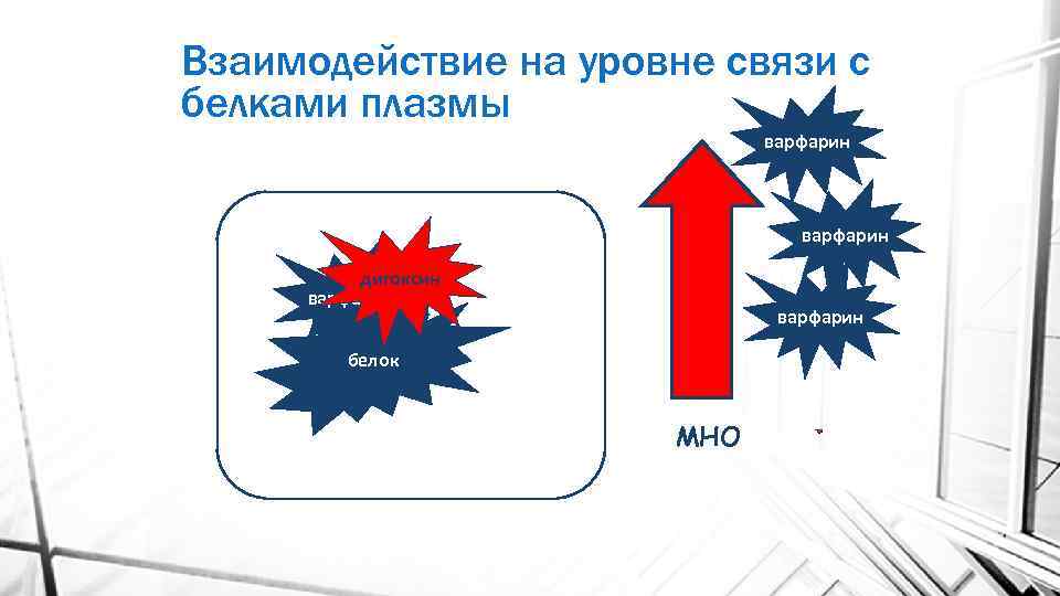 Взаимодействие на уровне связи с белками плазмы варфарин дигоксин варфарин белок МНО 