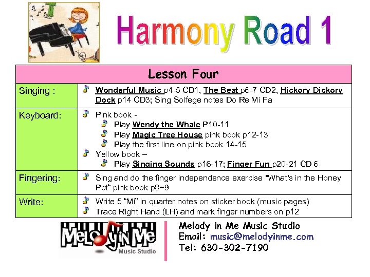 Lesson Four Singing : Wonderful Music p 4 -5 CD 1, The Beat p