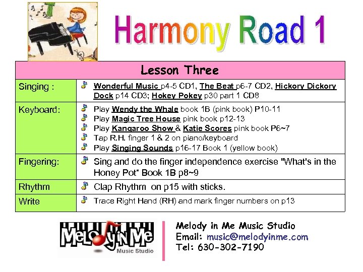 Lesson Three Singing : Wonderful Music p 4 -5 CD 1, The Beat p