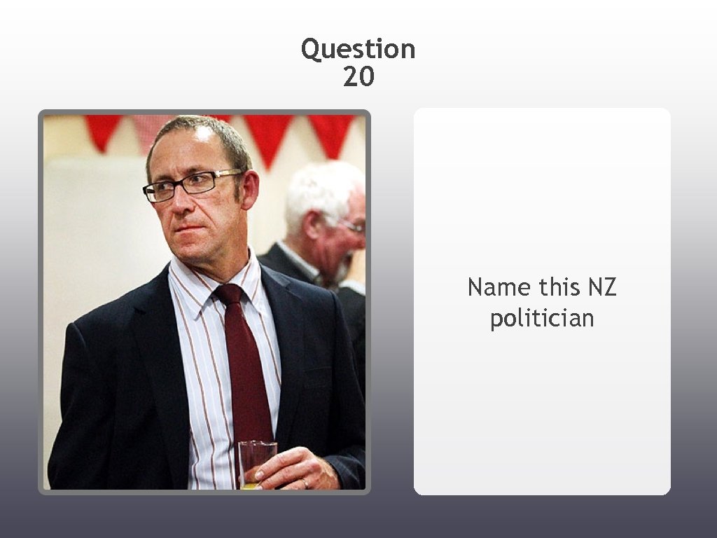 Question 20 Name this NZ politician 