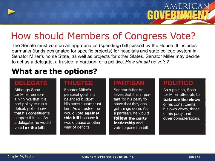 Chapter 10, Section 1 Copyright © Pearson Education, Inc. Slide 41 