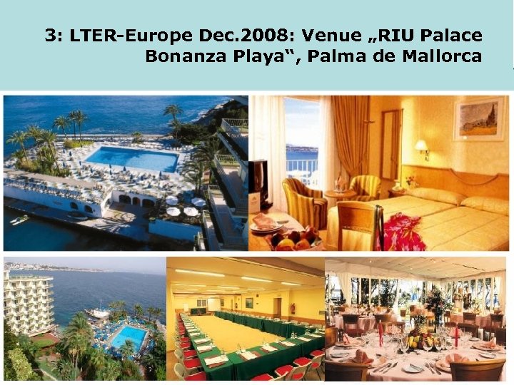 3: LTER-Europe Dec. 2008: Venue „RIU Palace Bonanza Playa“, Palma de Mallorca ILTER M.