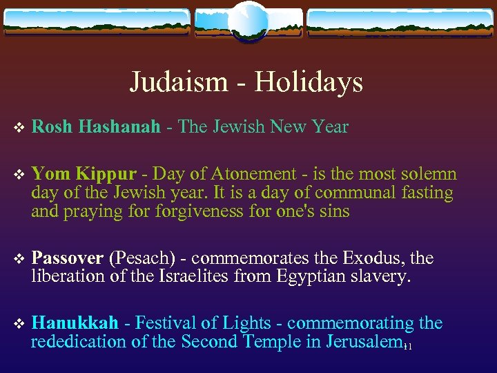 Judaism - Holidays v Rosh Hashanah - The Jewish New Year v Yom Kippur