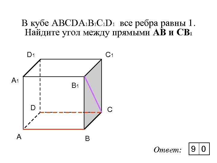 В кубе ABCDA 1 B 1 C 1 D 1 все ребра равны 1.