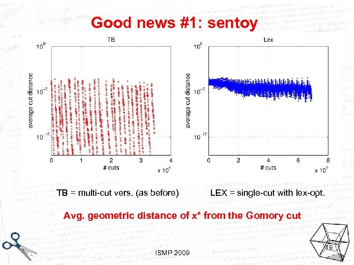 Good news #1: sentoy TB = multi-cut vers. (as before) LEX = single-cut with