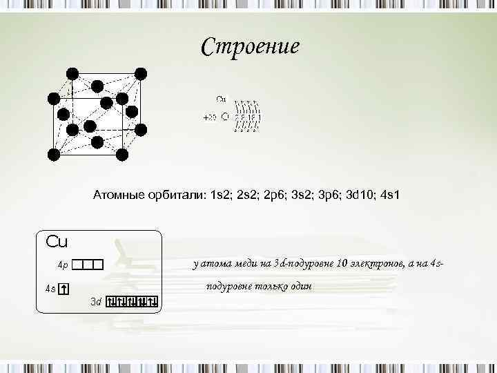 Строение Атомные орбитали: 1 s 2; 2 p 6; 3 s 2; 3 p