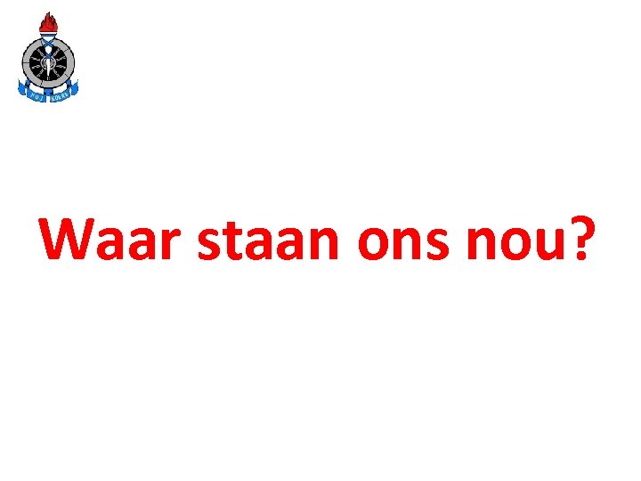 Waar staan ons nou? 