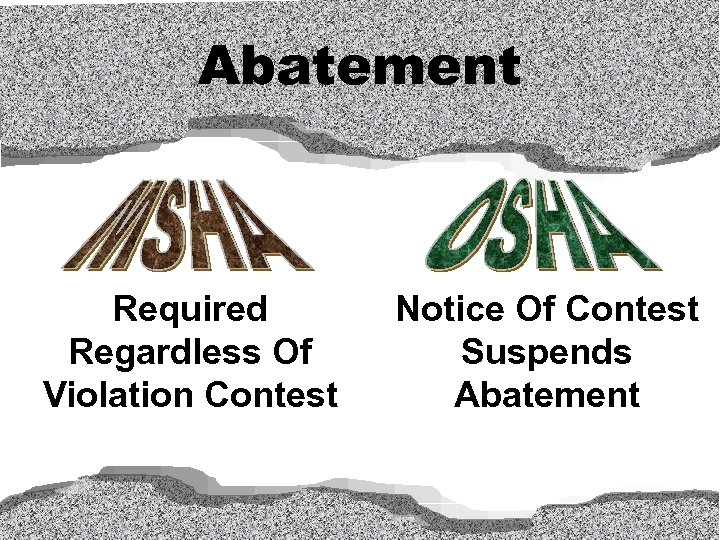 Abatement Required Regardless Of Violation Contest Notice Of Contest Suspends Abatement 