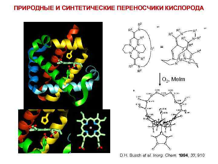 ПРИРОДНЫЕ И СИНТЕТИЧЕСКИЕ ПЕРЕНОСЧИКИ КИСЛОРОДА O 2, Me. Im D. H. Busch et al.