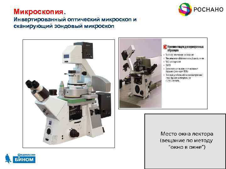 Микроскопия. Инвертированный оптический микроскоп и сканирующий зондовый микроскоп 