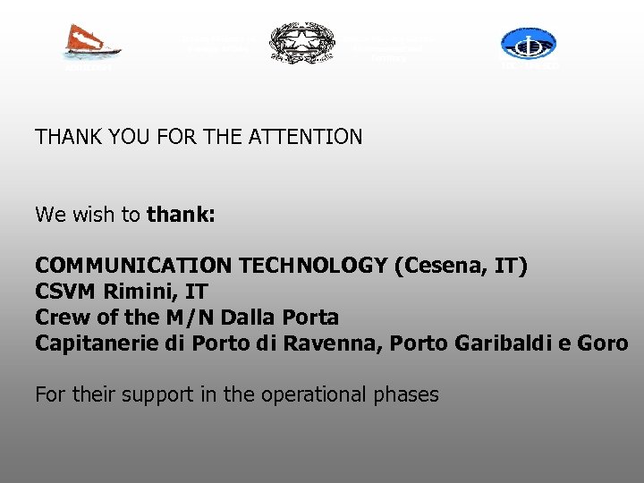 Italian Ministry of Foreign Affairs ADRICOSM Italian Ministry for the Environment and Territory IOC