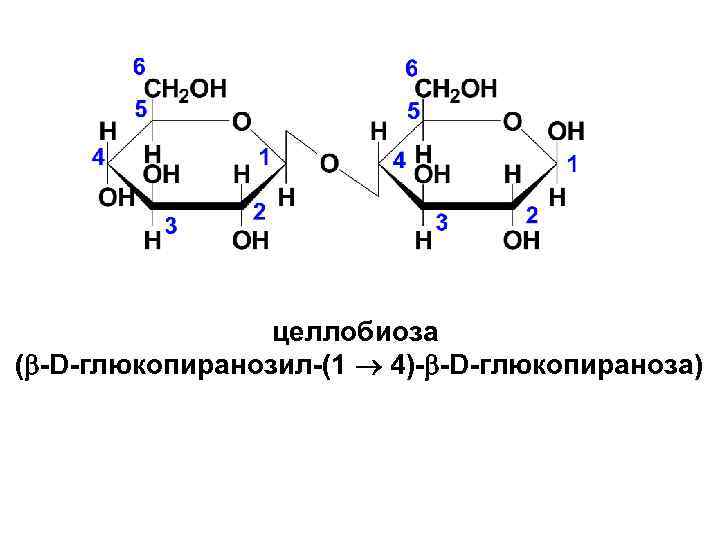 целлобиоза ( -D-глюкопиранозил-(1 4)- -D-глюкопираноза) 