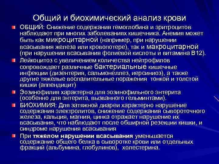 План дополнительного исследования больного с хроническим энтеритом