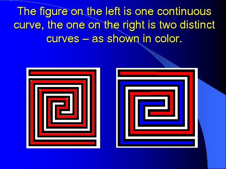 The figure on the left is one continuous curve, the on the right is