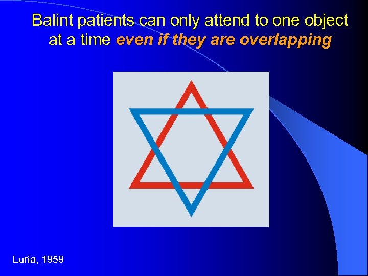 Balint patients can only attend to one object at a time even if they