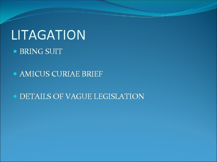 LITAGATION BRING SUIT AMICUS CURIAE BRIEF DETAILS OF VAGUE LEGISLATION 