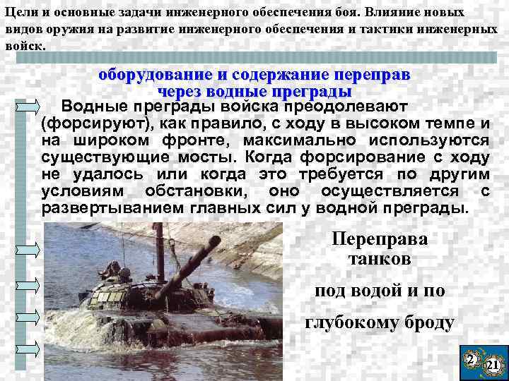 Цели и основные задачи инженерного обеспечения боя. Влияние новых видов оружия на развитие инженерного