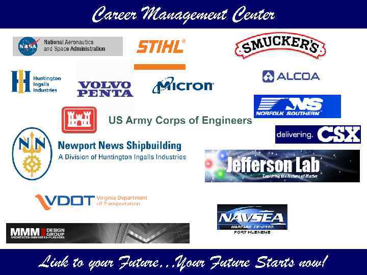 Career Management Center Link to your Future…Your Future Starts now! 