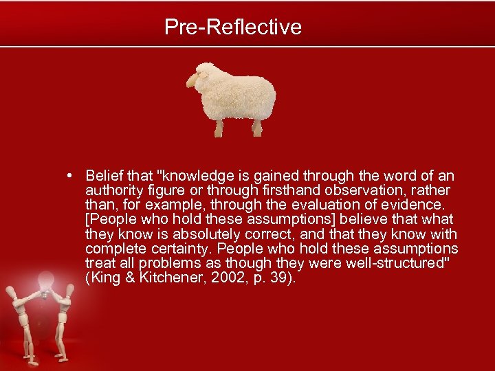 Pre-Reflective • Belief that 