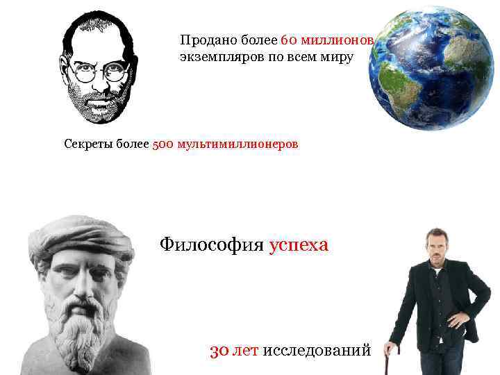 Продано более 60 миллионов экземпляров по всем миру Секреты более 500 мультимиллионеров Философия успеха