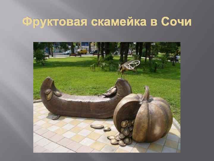 Фруктовая скамейка в Сочи 