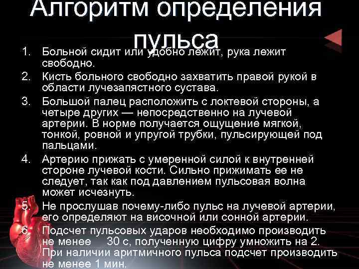 Исследование пульса презентация