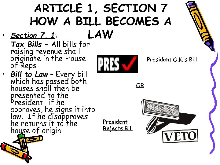 • ARTICLE 1, SECTION 7 HOW A BILL BECOMES A Section 7, 1: