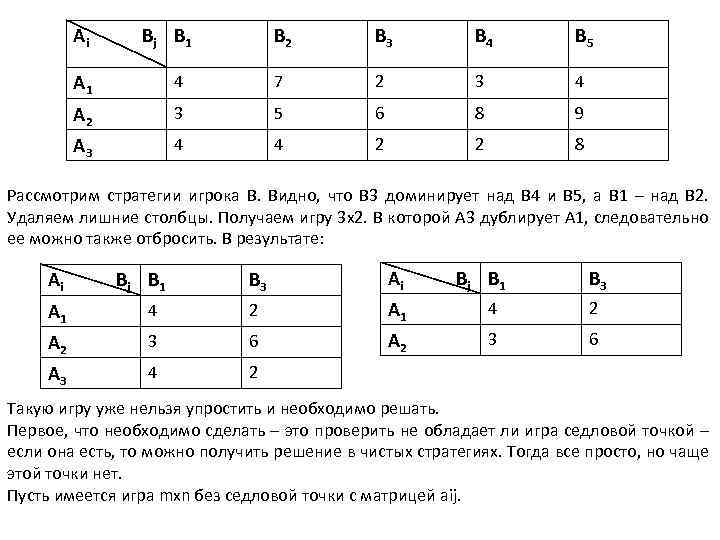 Аi Bj B 1 B 2 B 3 B 4 B 5 A 1