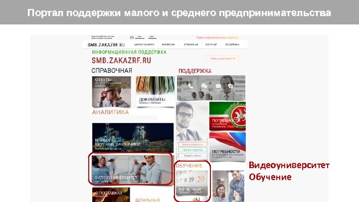 Портал поддержки малого и среднего предпринимательства Видеоуниверситет Обучение 