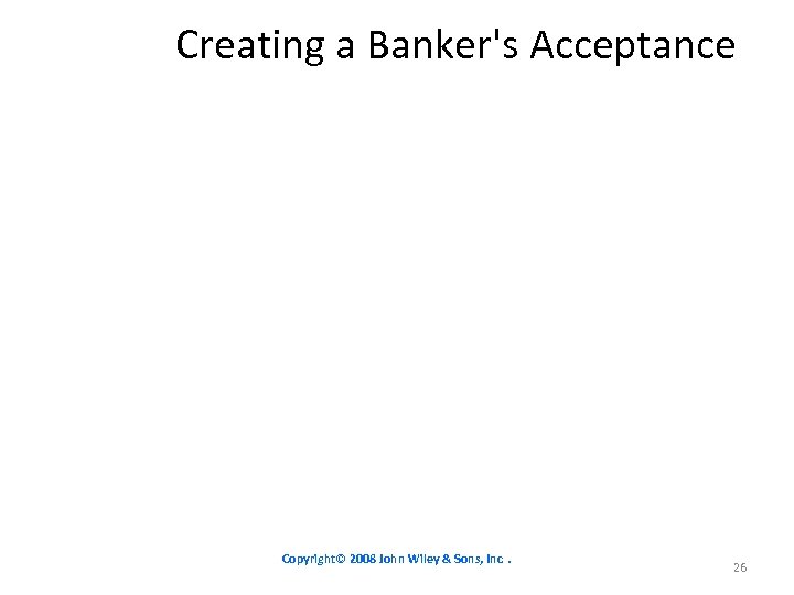 Creating a Banker's Acceptance Copyright© 2008 John Wiley & Sons, Inc. 26 