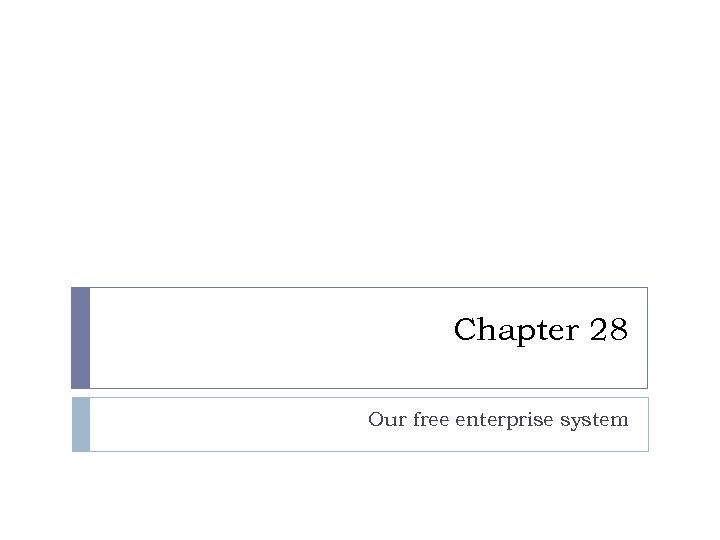 Chapter 28 Our free enterprise system 