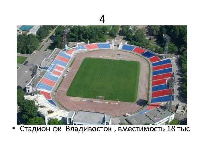 4 • Стадион фк Владивосток , вместимость 18 тыс 