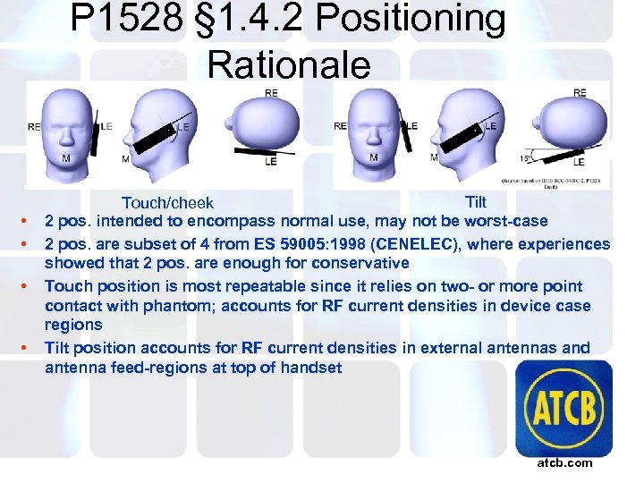 P 1528 § 1. 4. 2 Positioning Rationale • • Tilt Touch/cheek 2 pos.