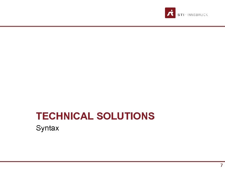 TECHNICAL SOLUTIONS Syntax 7 7 