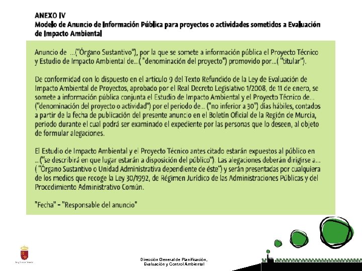 Dirección General de Planificación, Evaluación y Control Ambiental 
