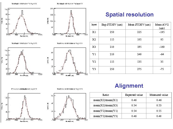 Spatial resolution layer Exp STDEV (um) Meas STDEV (um) X 1 250 225 Meas