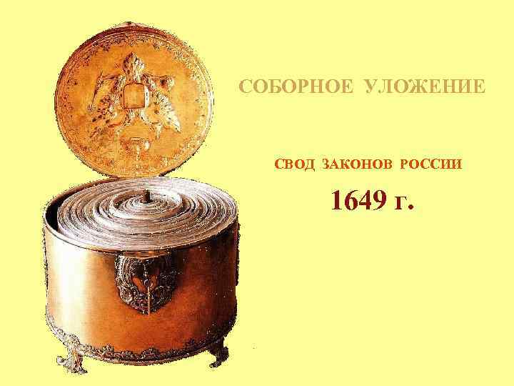 СОБОРНОЕ УЛОЖЕНИЕ СВОД ЗАКОНОВ РОССИИ 1649 г. 